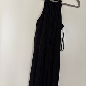 Calvin Klein black and gold scrunch tank dress